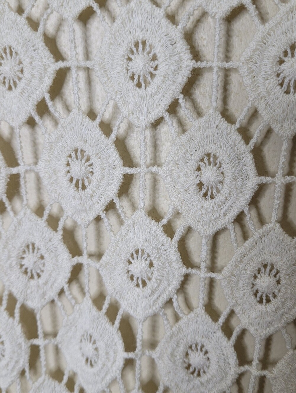 Crochet Lace Short Sleeve Long Kimono Duster Size Small - Picture 4 of 8